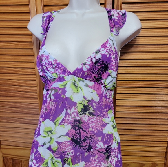 COPY - Victoria Secret Swim Floral Asymmetrical Coverup Dress flutter straps sz… - Picture 16 of 16